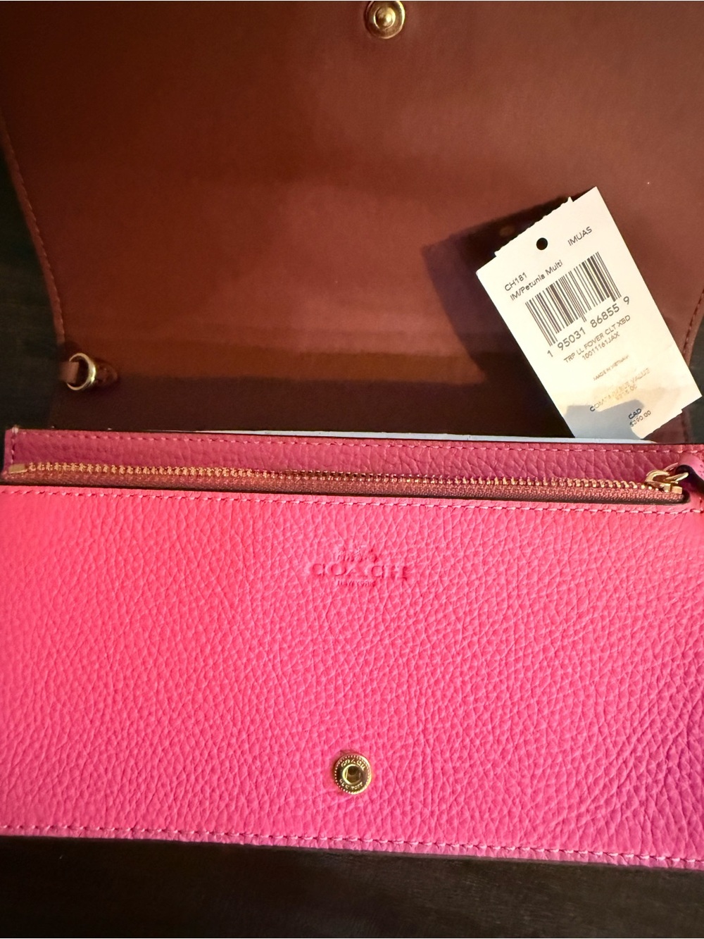 COACH Anna Foldover Clutch Crossbody with Trompe L'oeil -NWT - Picture 3 of 4